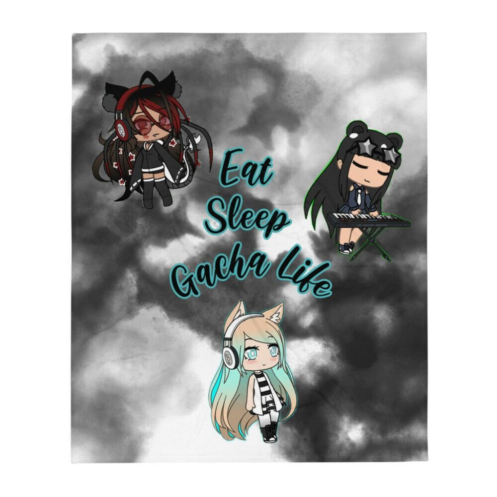 Eat, Sleep, Gacha Life Throw Blanket
